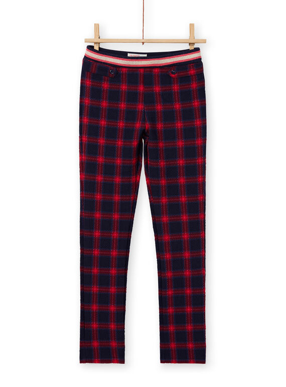 Girl's Night blau und rot milano Hose mit Tartan-Druck MAMIXPANT / 21W901J1PANC205