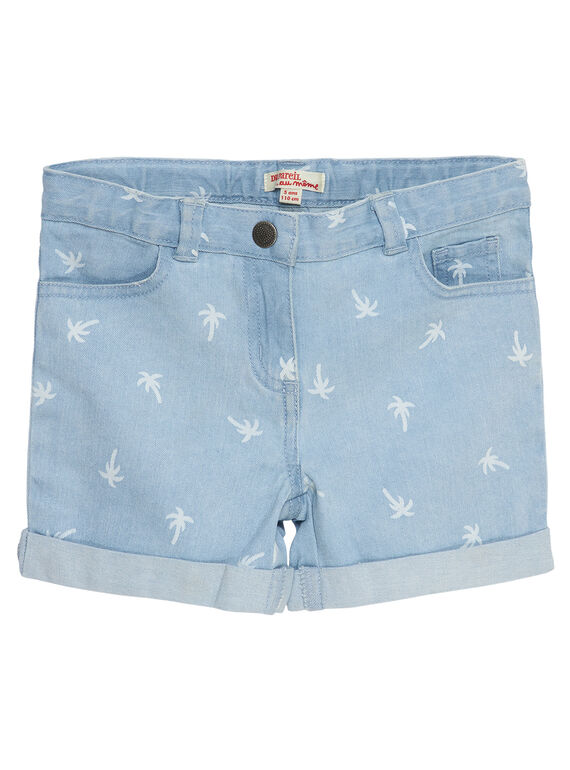 Ausgewaschene und bedruckte Jeans-Shorts mit Palmen JAJOSHORT3 / 20S901T1D30P272