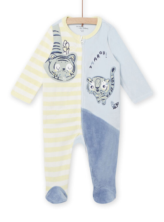 Baby Junge Samtstrampler mit Tigeraufdruck NEGAGREMOO / 22SH14E1GRE020