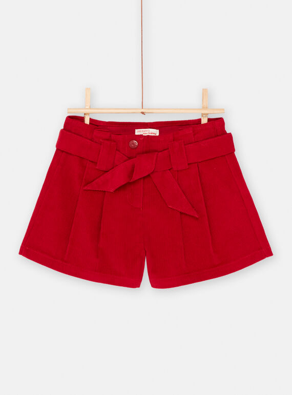 Karminrote Shorts, Mädchen SAFORSHORT / 23W901K1SHOF504