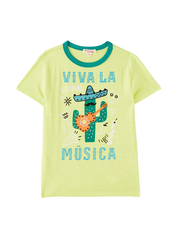 Kaktusgelbes kurzärmeliges T-Shirt für Jungen JOMARTI5 / 20S902P5TMC103