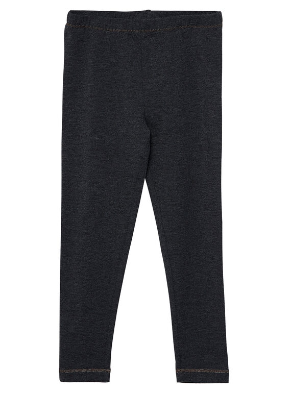 Dunkelgraue Mädchen-Leggings JYAESLEG3 / 20SI0161D26944