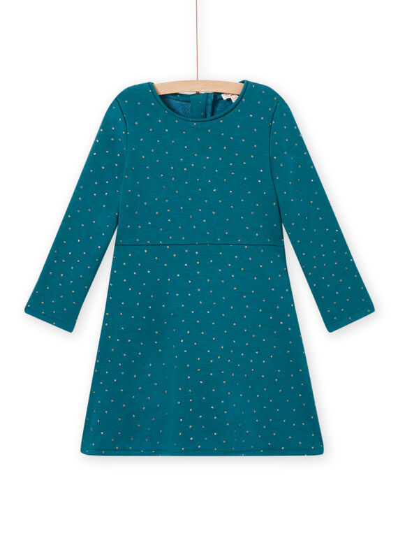 Baby Mädchen entenblaues Fleece-Skaterkleid MAJOLROB3 / 21W901N2ROB714