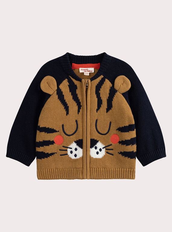 Gestrickte Weste mit Tiger-Animation für Baby Boy  VUKOGIL / 24WG1031GILB101