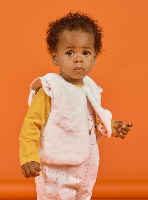 Weiße Kunstpelzweste für Baby Mädchen MISAUCAR1 / 21WG09P1CAR001