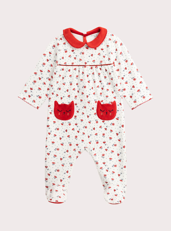 Velours mit Blumendruck für Baby Mädchen  VEFIGRECHA / 24WH1373GRE001