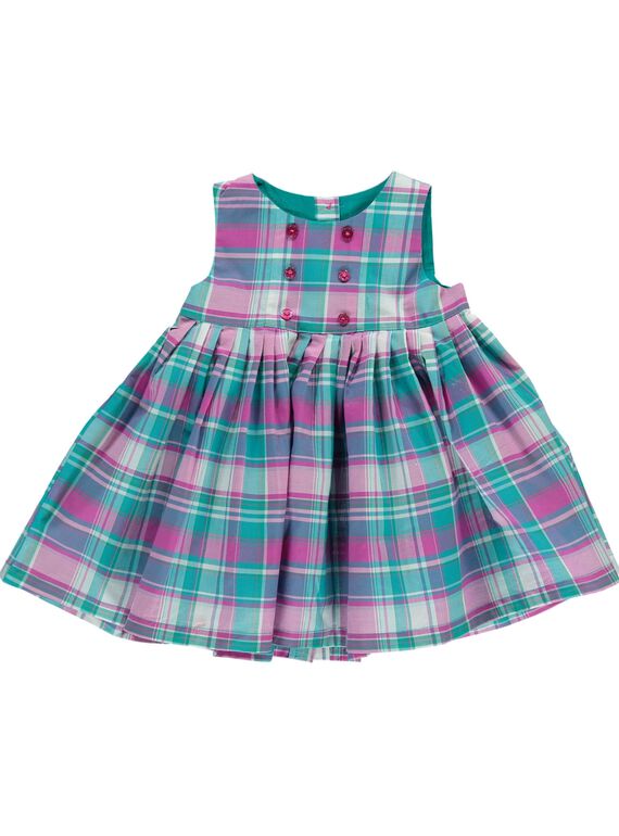 Baby girls' checked dress CIDOUROB3 / 18SG09J3ROB099