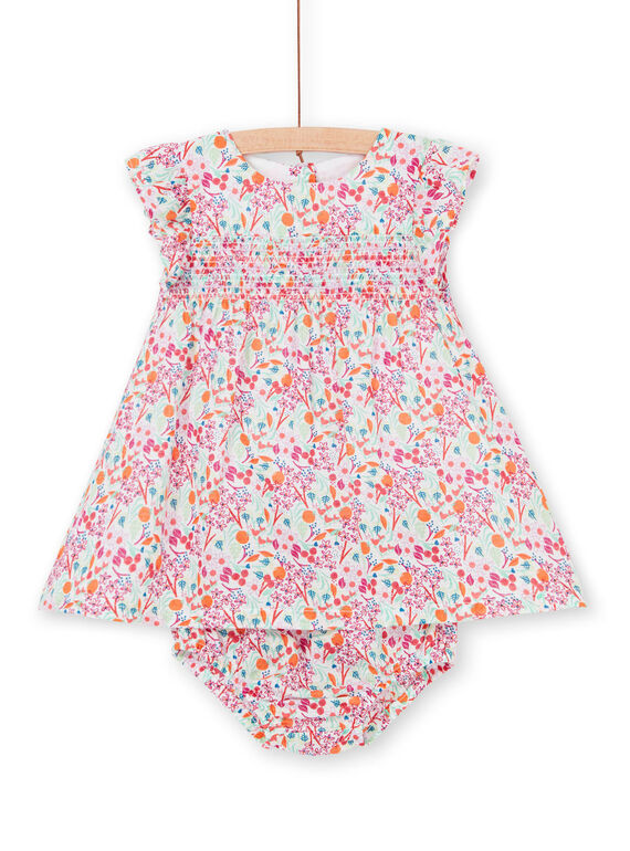 Rosa und orange Blümchen und Kleid mit Baby Mädchen Blumendruck LIVIROB2 / 21SG09U2ROB000