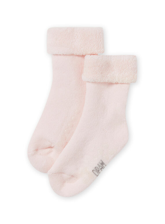 Frotteesocken für Baby-Mädchen, einfarbig rosa MYIESSOQB2 / 21WI09EASOQD310