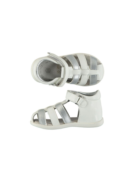 Sandalen aus flexiblem Leder für draußen Babys Mädchen FBFSANDFLEX / 19SK37C2D0E000