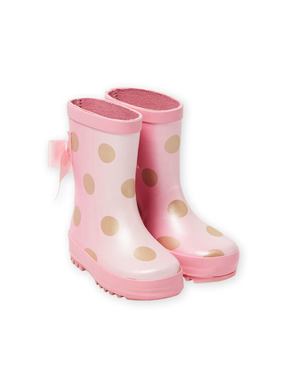Rosa Regenstiefel mit goldenen Punkten Baby Mädchen MIPLUIPOIS / 21XK3712D0C321