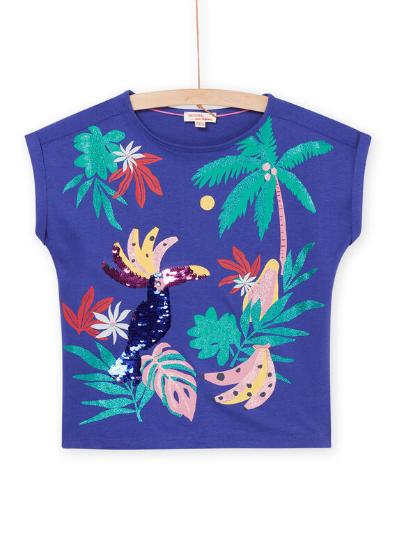 T-Shirt mit Dschungelmotiv mit Pailletten und Pailetten RANAUTI1 / 23S901N2TMCC231