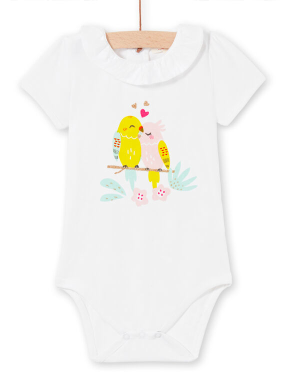 Baby Mädchen weißer Bodysuit LIBALBOD / 21SG09O1BOD000