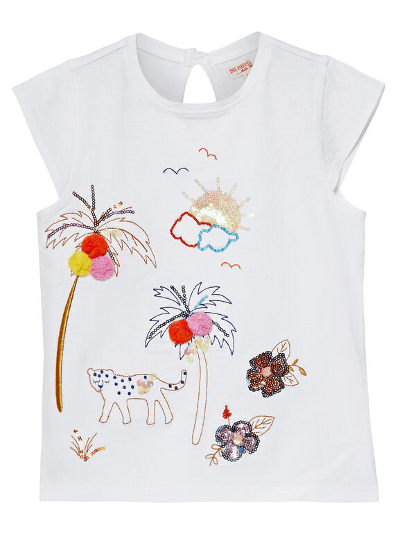 Naturweißes kurzärmeliges T-Shirt JATROTI2 / 20S901F1TMC001