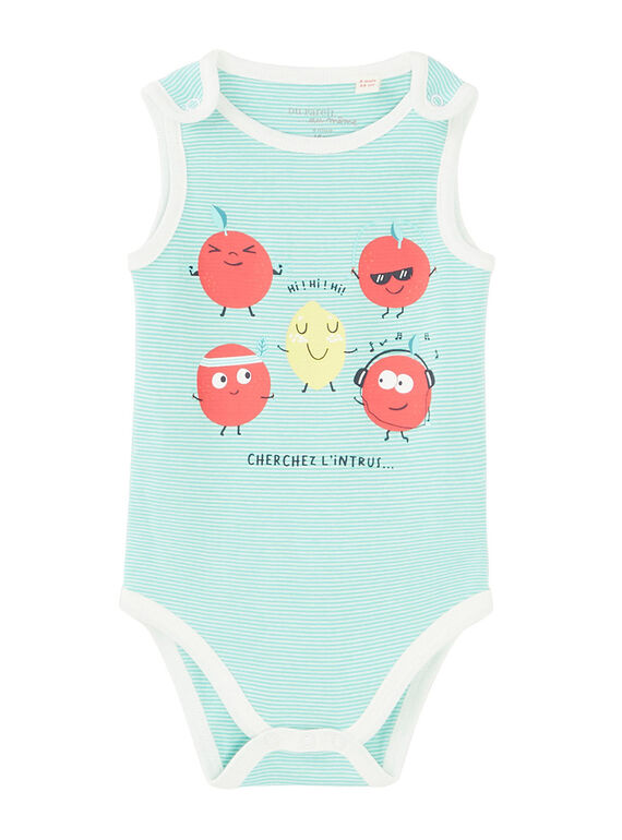 Gestreifter Baby-Body mit tanktopartigen Armausschnitten für Jungen JEGABODRAY / 20SH14V5BDL202