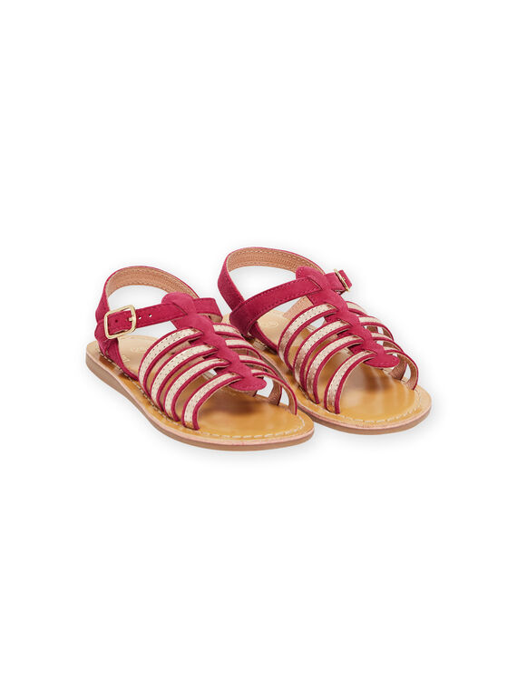 Fuchsiafarbene Spartan-Sandalen Kind Mädchen NASANDANNE / 22KK354FD0E304