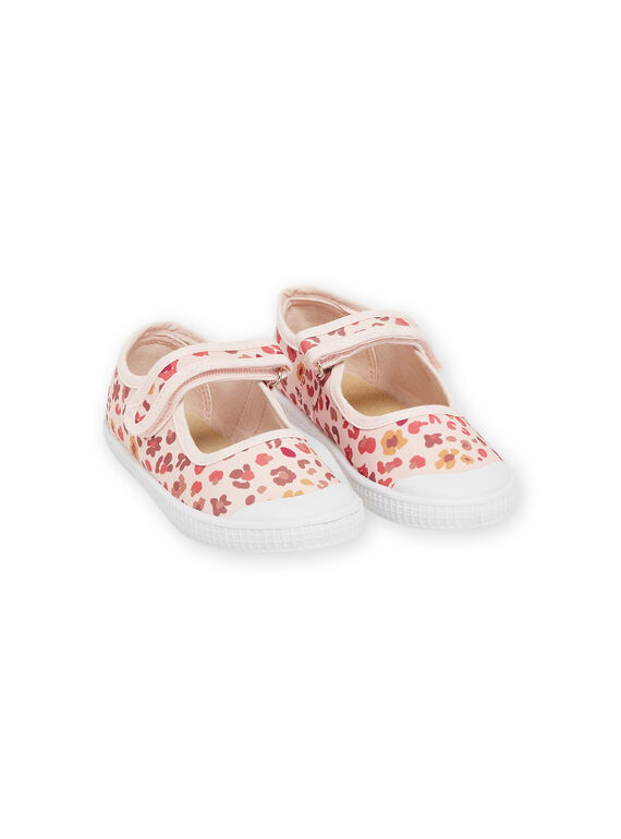 Rosafarbene Babies aus Leinen mit Leopardenmuster RATOILEOP / 23KK3573D17415