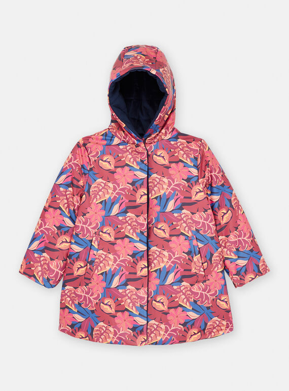 Marineblauer und rosafarbener Wendeparka für Mädchen SAVELPARKA / 23W901C2PAR070