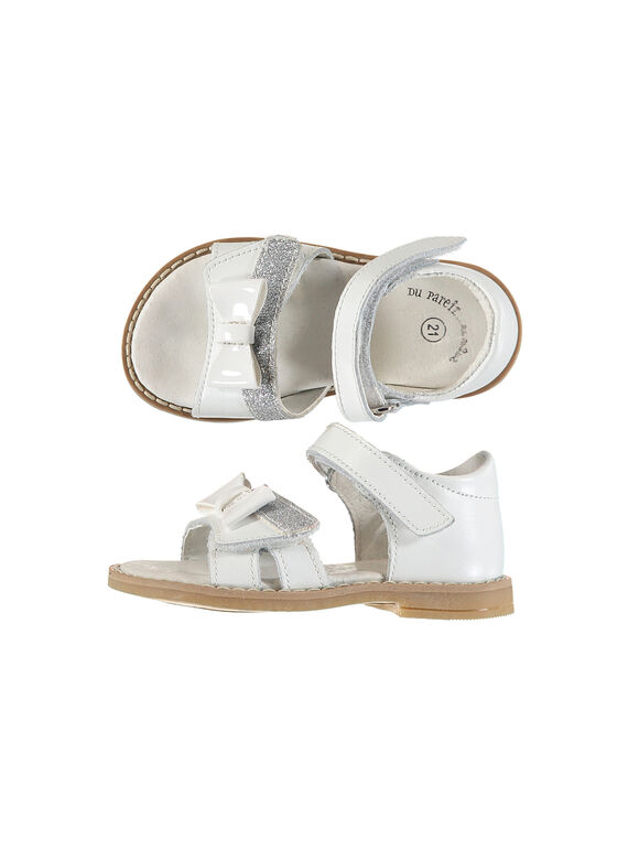 Sandalen aus Leder für draußen Babys Mädchen FBFSANDVEL / 19SK37C3D0E000