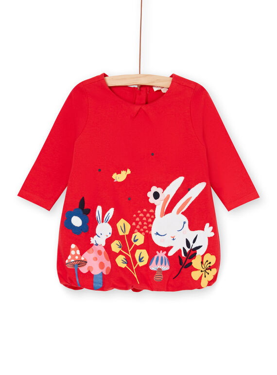 Baby Mädchen rotes Kleid LIHAROB3 / 21SG09X2ROB505
