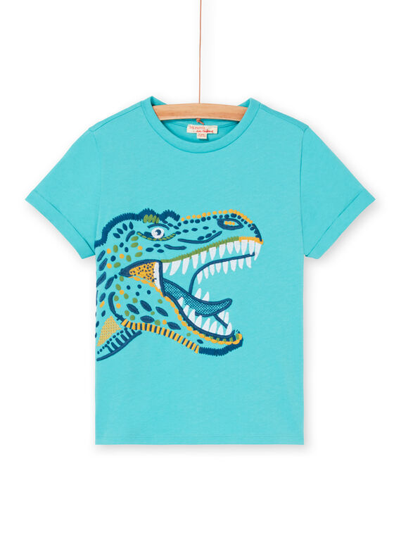 Türkisfarbenes T-Shirt für Jungen LOVERTI1 / 21S902Q1TMCC215