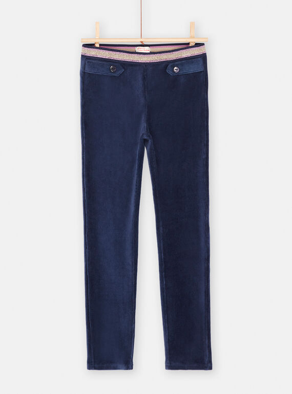 Marineblaue Hose aus Velours, Mädchen SAJOMIL3 / 23W901M1PAN070
