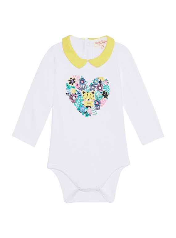 Naturweißer langärmeliger Baby-Body mit Kragen für Mädchen JITROBODY / 20SG09F1BOD000