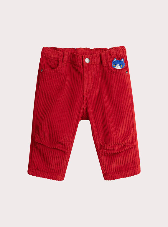 Rote Samt-Jeans für Baby-Jungen VUROJEAN / 24WG10P1JEA505