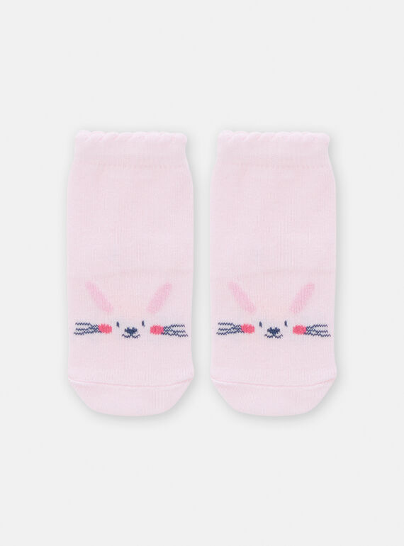 Socken in Petalrosa mit Hasenmuster für Baby-Mädchen TYIJOSOQ5 / 24SI0982SOQ309