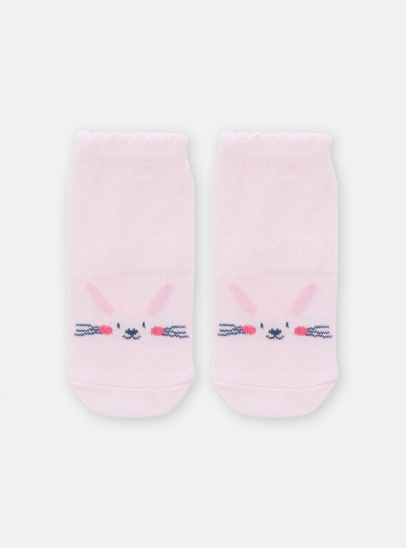 Socken in Petalrosa mit Hasenmuster für Baby-Mädchen TYIJOSOQ5 / 24SI0982SOQ309