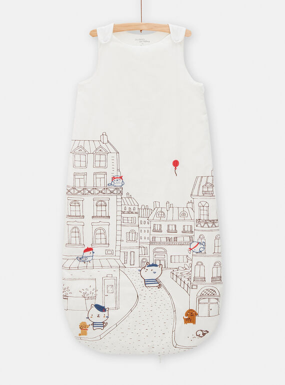 Babyschlafsack in off-white mit Tierprint in Paris gemischt TOU1GIG / 24SF42H1TURA001