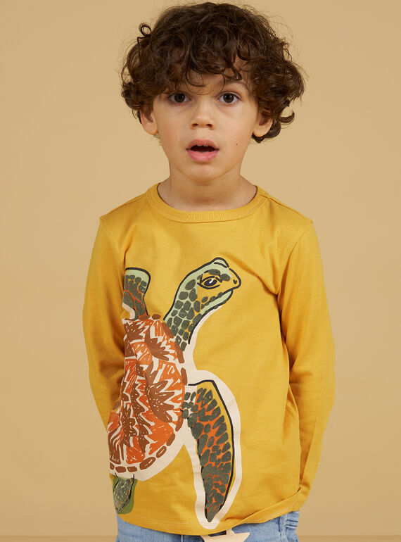 Gelbe Schildkröte Stickerei T-Shirt Kind Junge NOVITEE3 / 22S902M2TMLB107