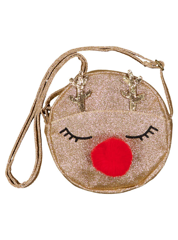 Rundbeutel in Goldglizer mit Bommel. GYANOBAG / 19WI01V1BESK008