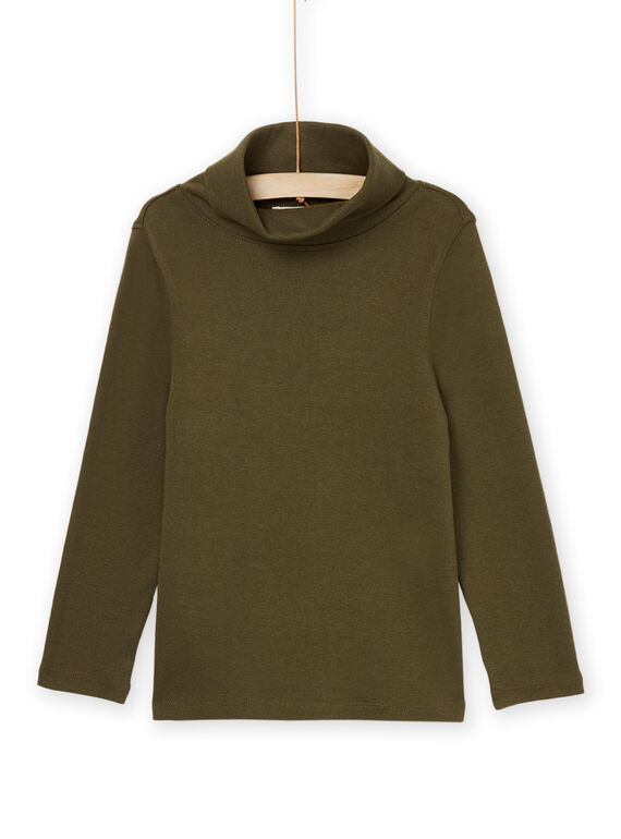 Einfarbiger khakifarbener Unterziehpullover POJOSOUP1 / 22W902C3SPL609
