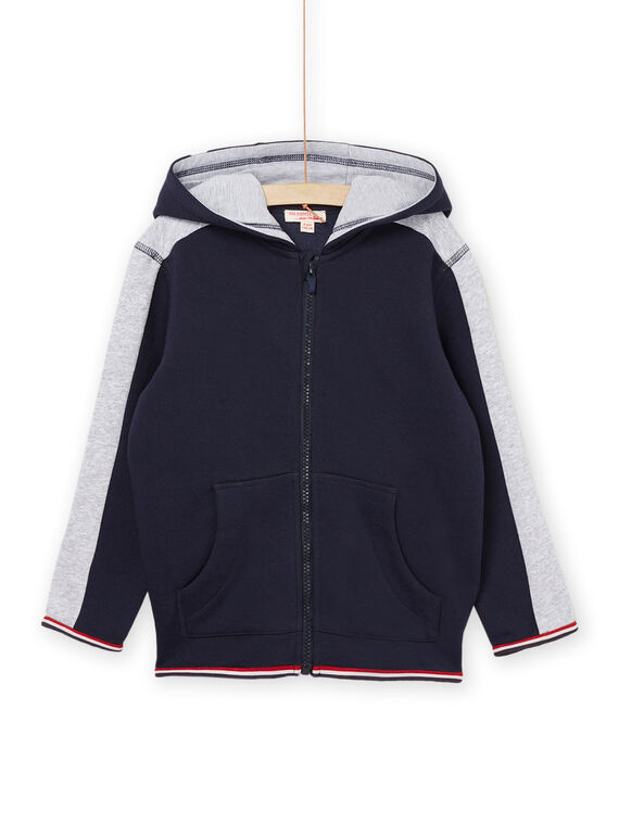 Joggingjacke mit Kapuze in blau und grau meliert. POJOJOH1 / 22W902D3JGH705