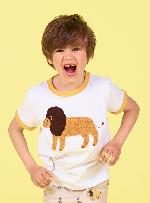 Weißes und orangefarbenes T-shirt - Junge LOJAUTI / 21S902O1TMC000