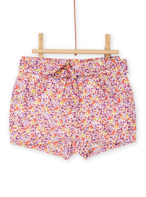 Rosa und violette Shorts mit Blumenmuster RINEOSHO / 23SG09O1SHO000