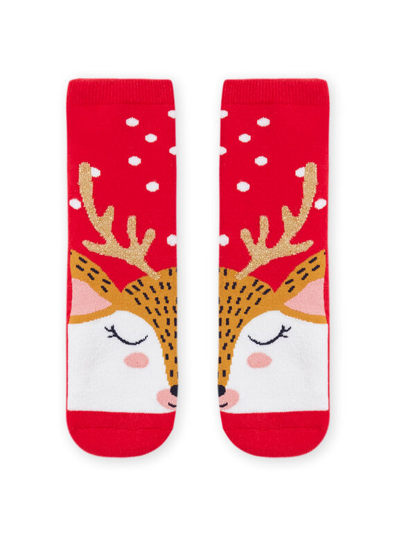 Socken mit Rentier und leuchtenden Sternen für Kind Mädchen MYANOCHODER / 21WI01Q2SOQ050