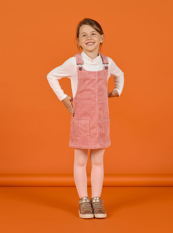 Mädchen altrosa Kordkleid-Salopette MASAUROB2 / 21W901P3ROB303