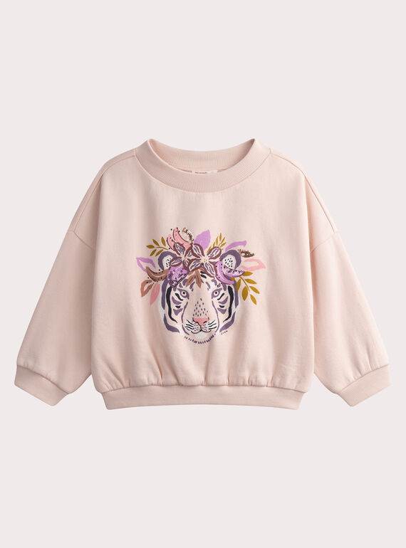 Pale pink tiger design sweatshirt WALANSWEA / 25S90141SWED319