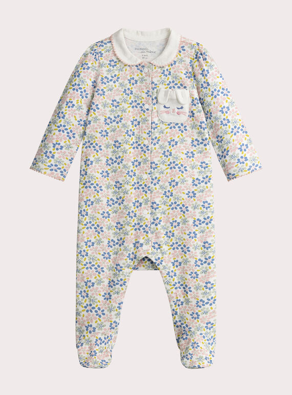 Schlafanzug mit Blumendruck für Baby Mädchen  VEFIGREFLE / 24WH1374GRE001