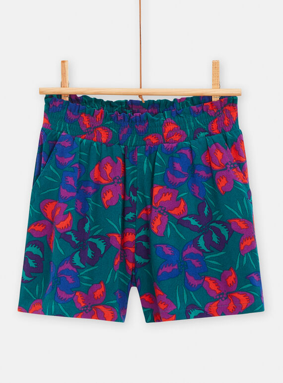 Shorts mit Blumenprint für Mädchen in Grün TAMUMSHORT / 24S901R1SHO714