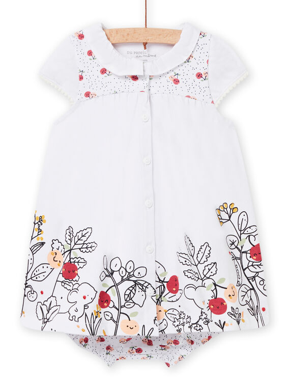 Weißes Kleid und Strampler für Mädchen NOU2ENS2 / 22SF0351ENS000