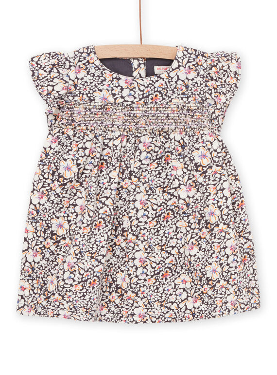 Gesmoktes Kleid mit Blumenmuster PIREROB2 / 22WG09T2ROBJ901