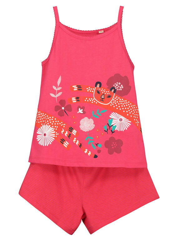 Bedruckter roter Pyjama für Mädchen FEFAPYJANI / 19SH11H5PYJ304