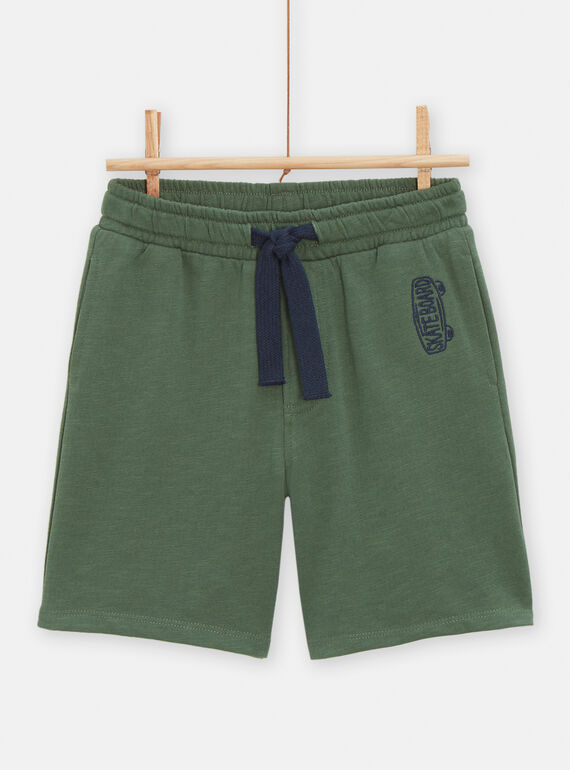 Bermuda-Shorts dunkelgrün für Jungen TOJOBER4 / 24S902C7BERG618