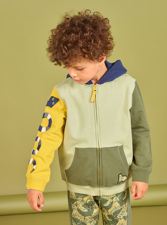 Farbblock-Kapuzenpullover für Jungen MOKAGIL / 21W902I1GIL612