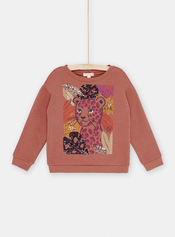 Terracotta-Sweatshirt mit Panthermotiv SACOUSWEA / 23W901L1SWEE415