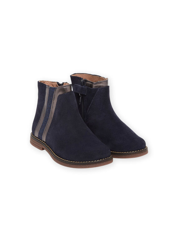 Boots aus marineblauem Spaltleder PABOOTMULTI2 / 22XK3574D0D070