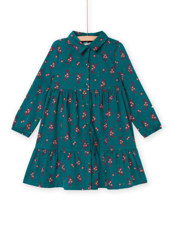 Hemdblusenkleid mit Rüschen aus Samt mit Ringelmuster PAPRIROB3 / 22W901P2ROBC217